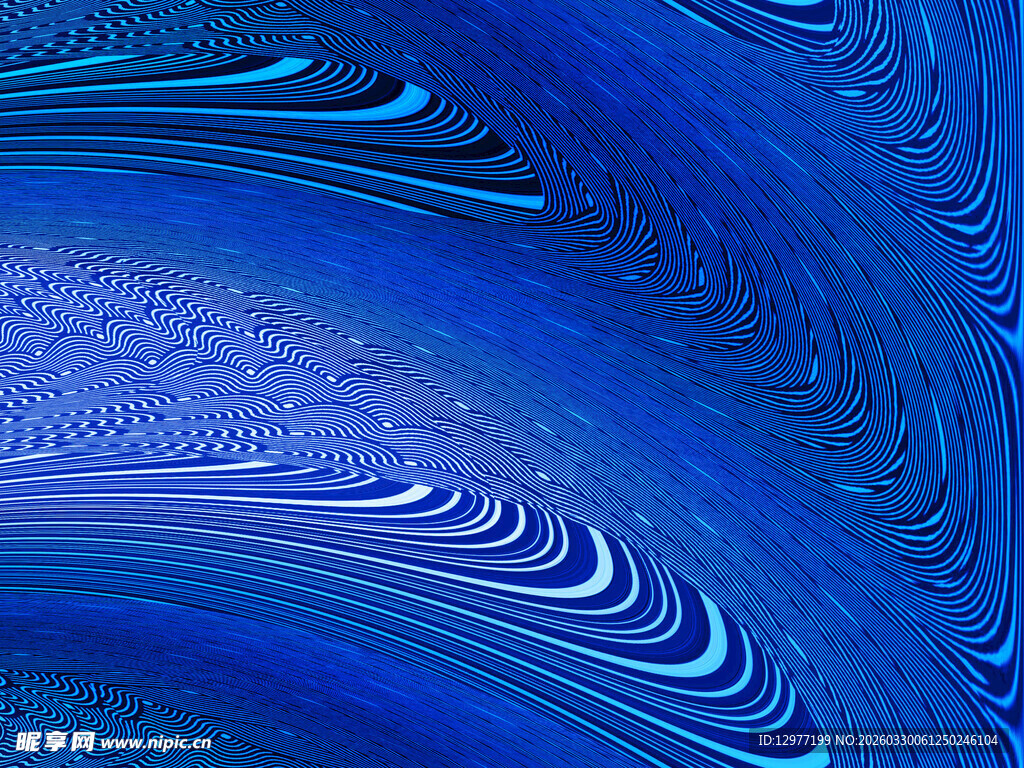 蓝色波纹抽象艺术图案