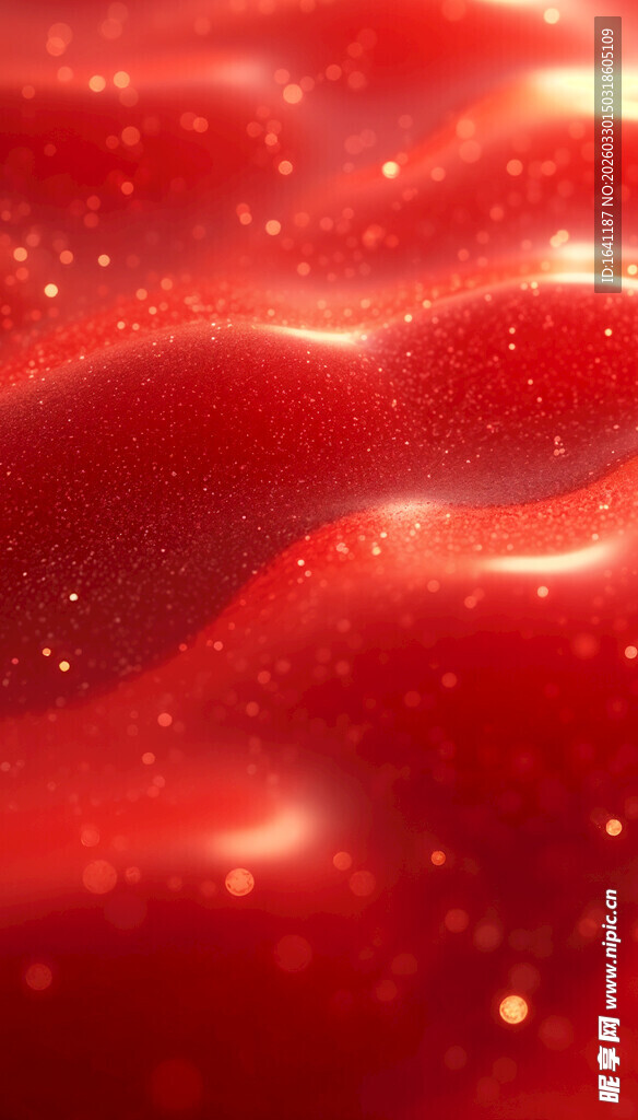 红色波浪纹理梦幻背景图