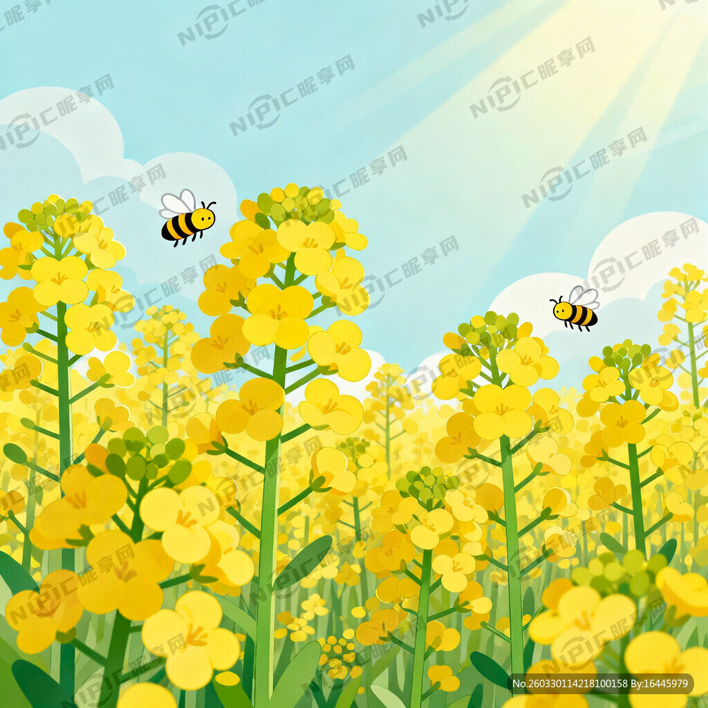 春天的油菜花元素
