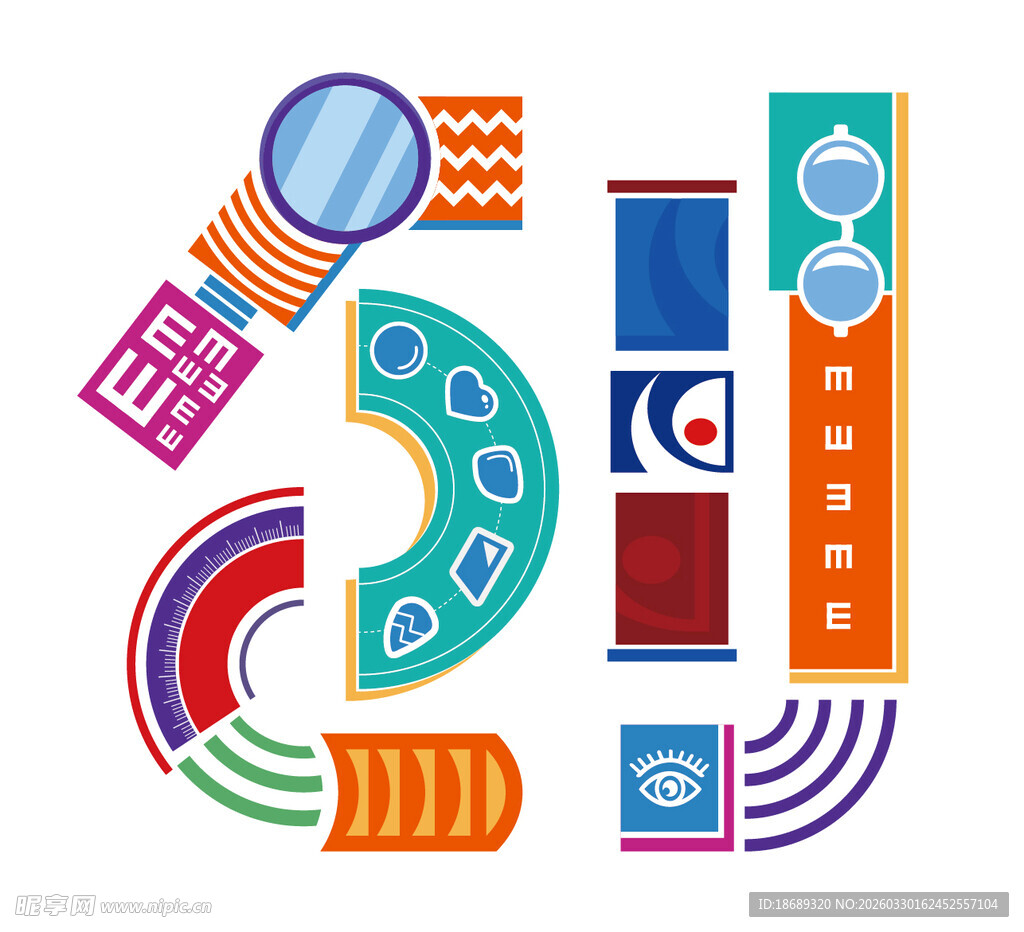 眼镜行业创字设计全矢量文件镜片