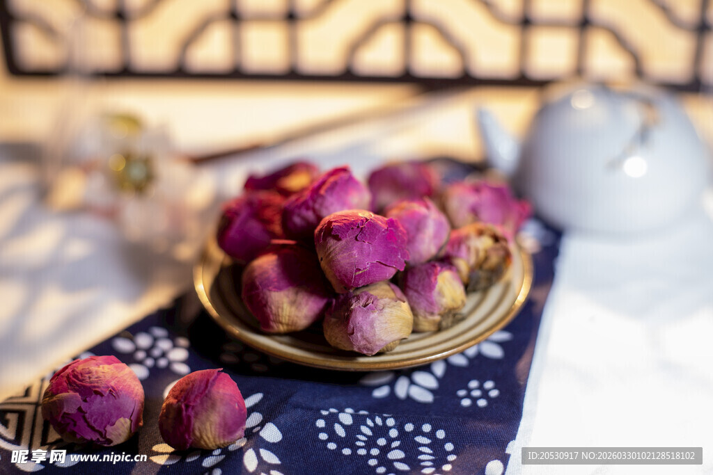 芍药干花花朵花茶中药牡丹