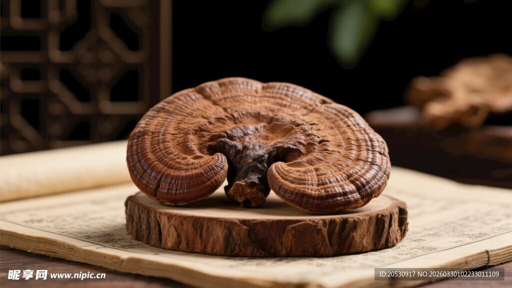 灵芝药用真菌中药材多孔菌科菌盖