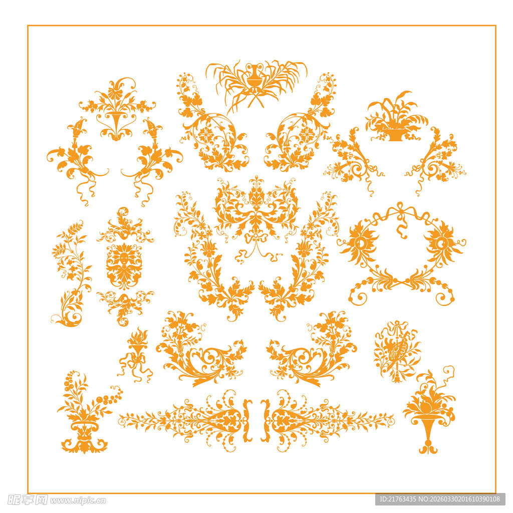 金色花纹图案素材