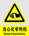 当心化学灼伤警示标志