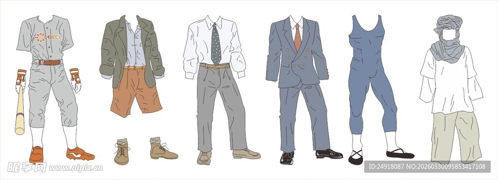 多样男士服装款式展示