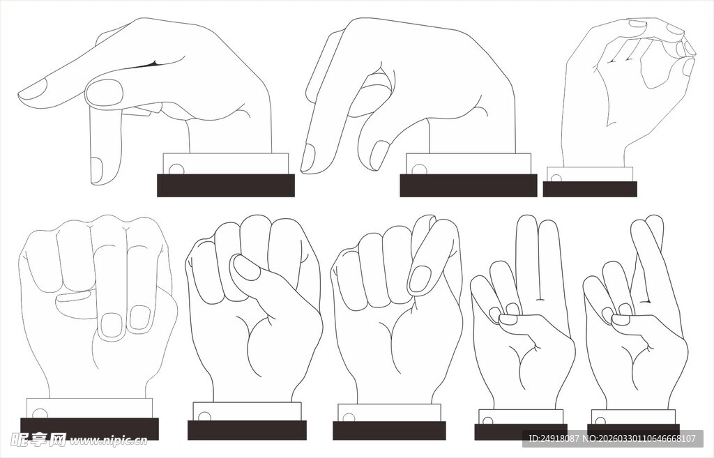 手部姿势动态线稿集合