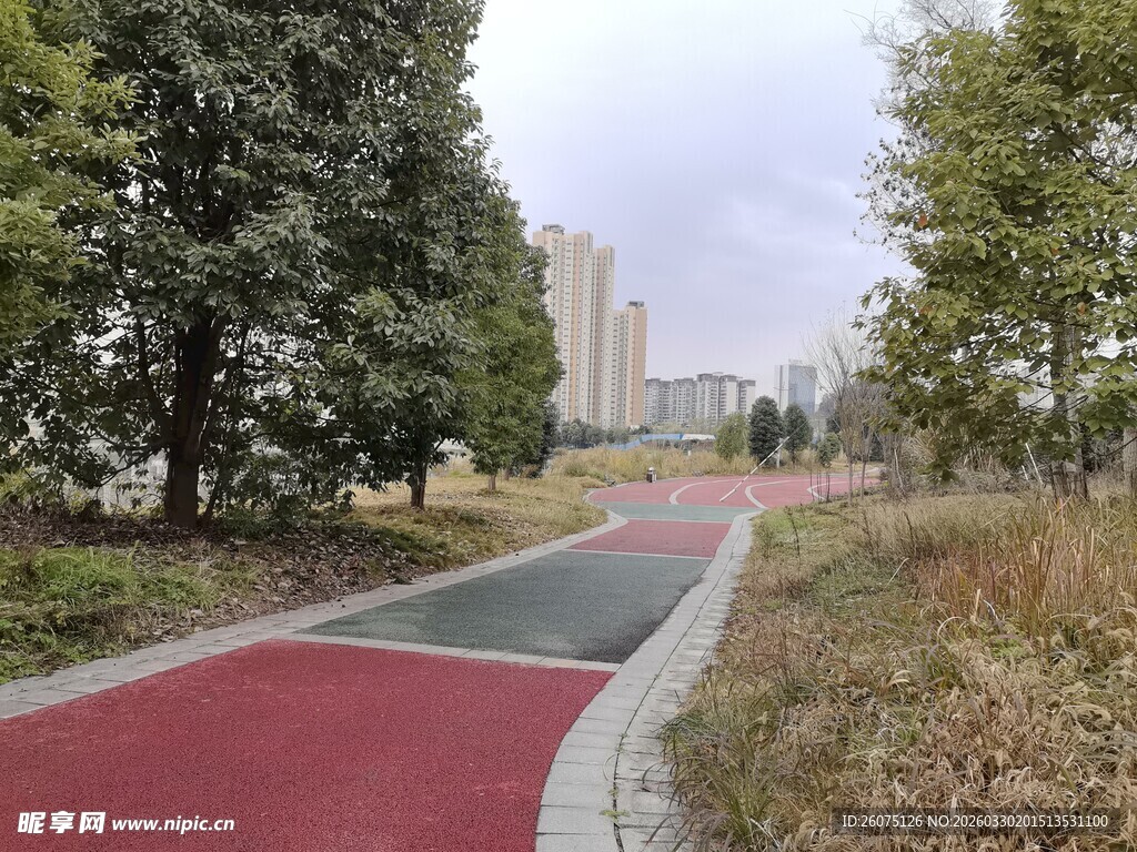 城市中的多彩休闲步道