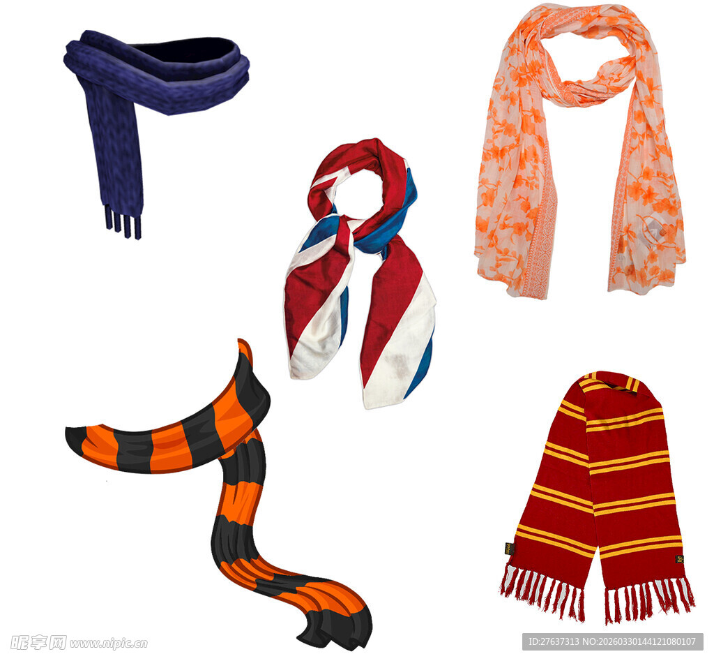 多彩时尚围巾展示