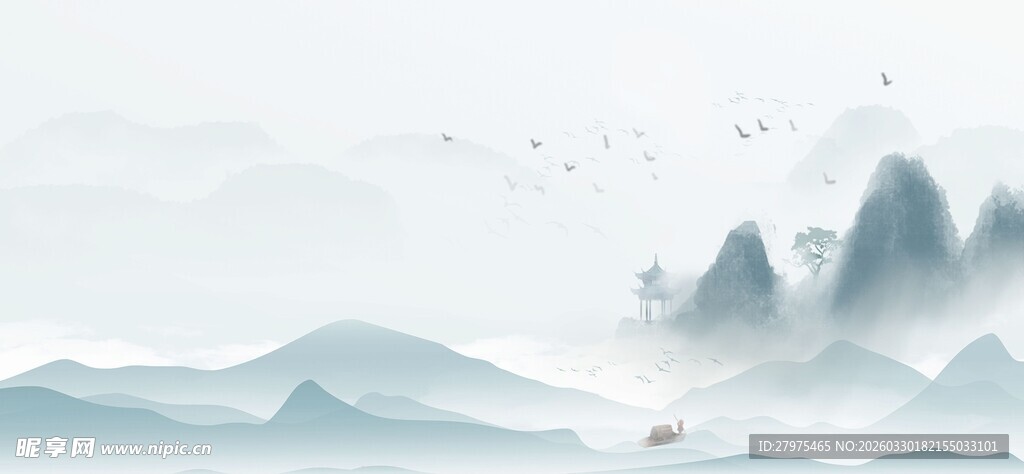 水墨山水意境图