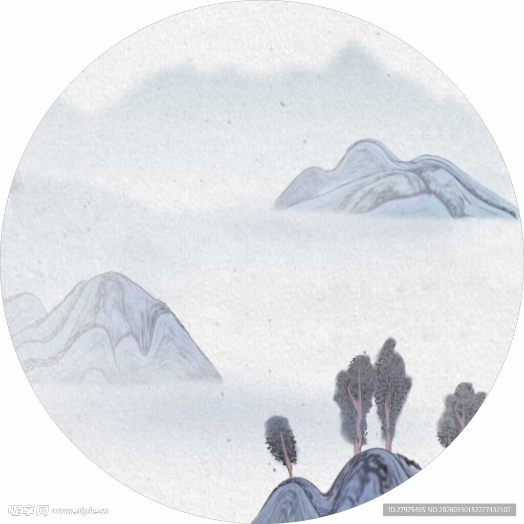 水墨山水间的静谧景象