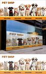 宠物店可爱猫狗玻璃贴纸