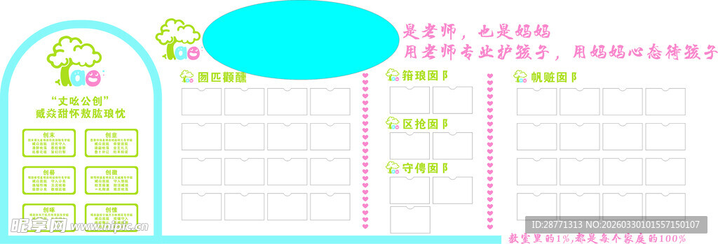 幼儿园文化墙 照片墙 人员简介