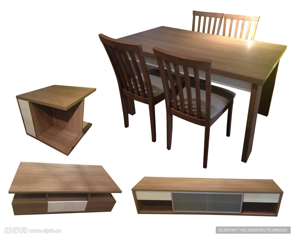 实木桌椅及茶几组合套装