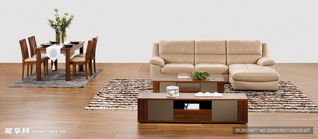 现代客厅家具组合展示