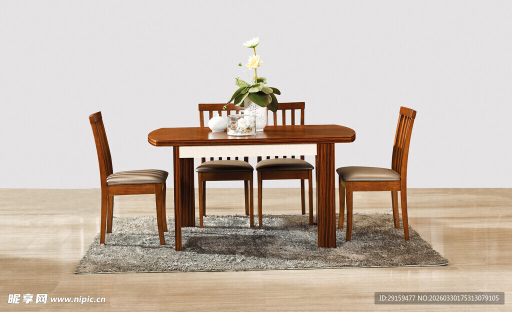 简约木质餐桌椅组合套装