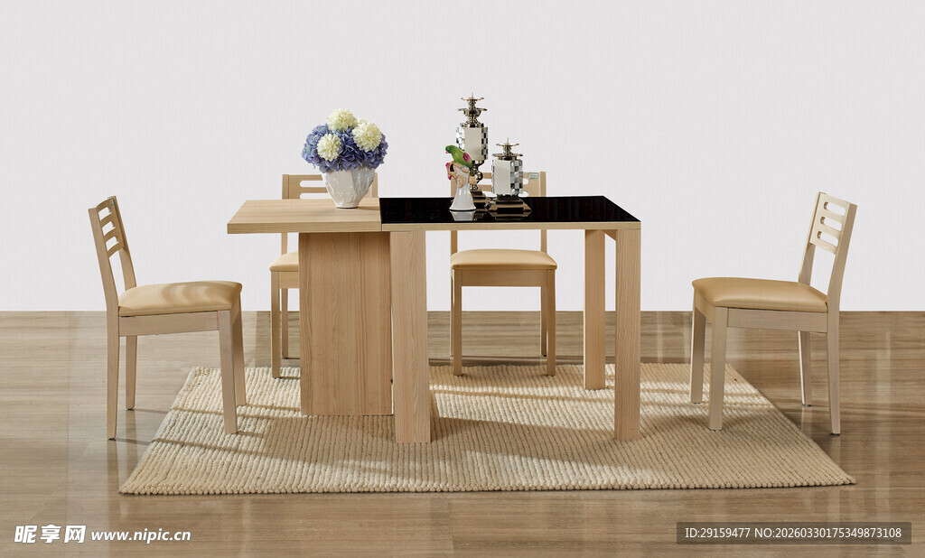 简约木质餐桌椅组合