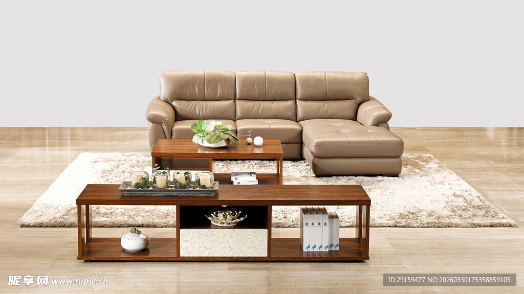 现代简约客厅沙发茶几组合