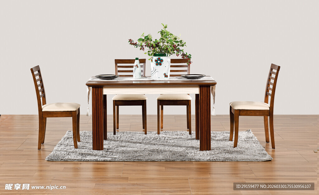 简约实木餐桌椅组合套装