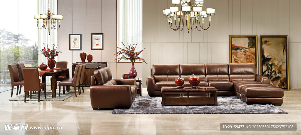 现代豪华客厅家居布置