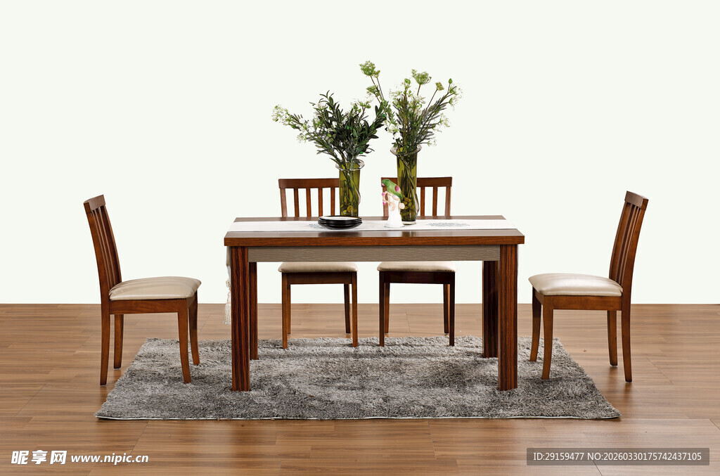 简约木质餐桌椅组合