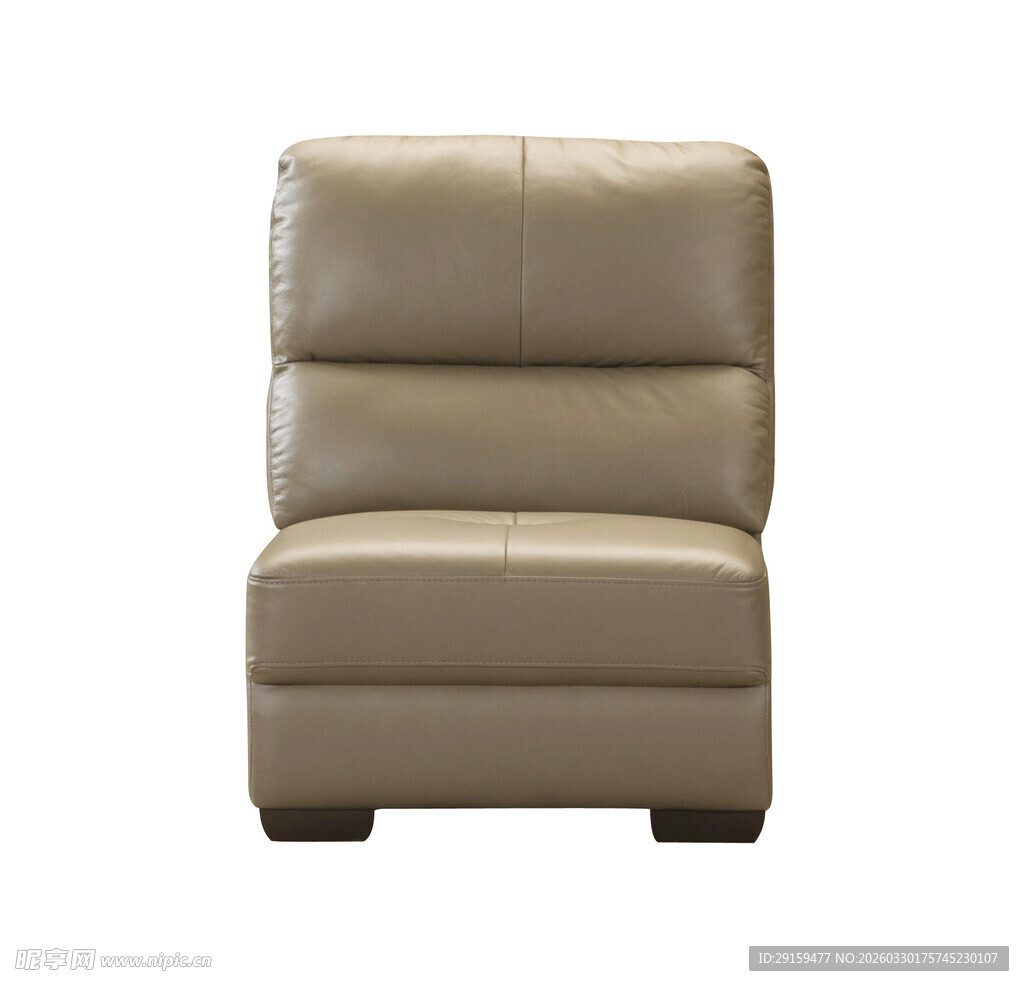 米色皮质单人沙发