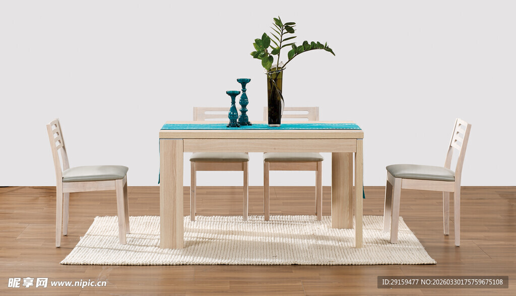 简约木质餐桌椅组合