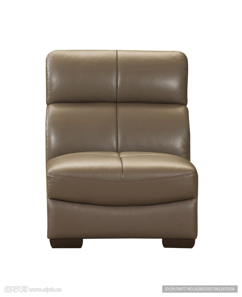 棕色皮质单人休闲沙发