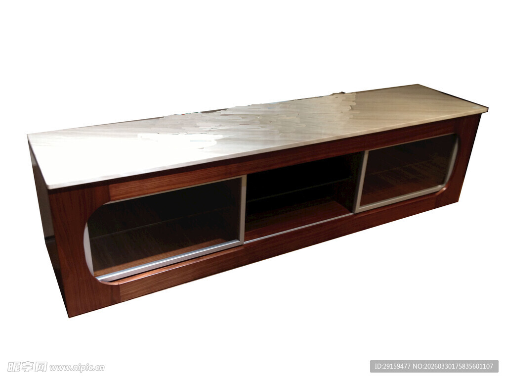复古木质玻璃面电视柜
