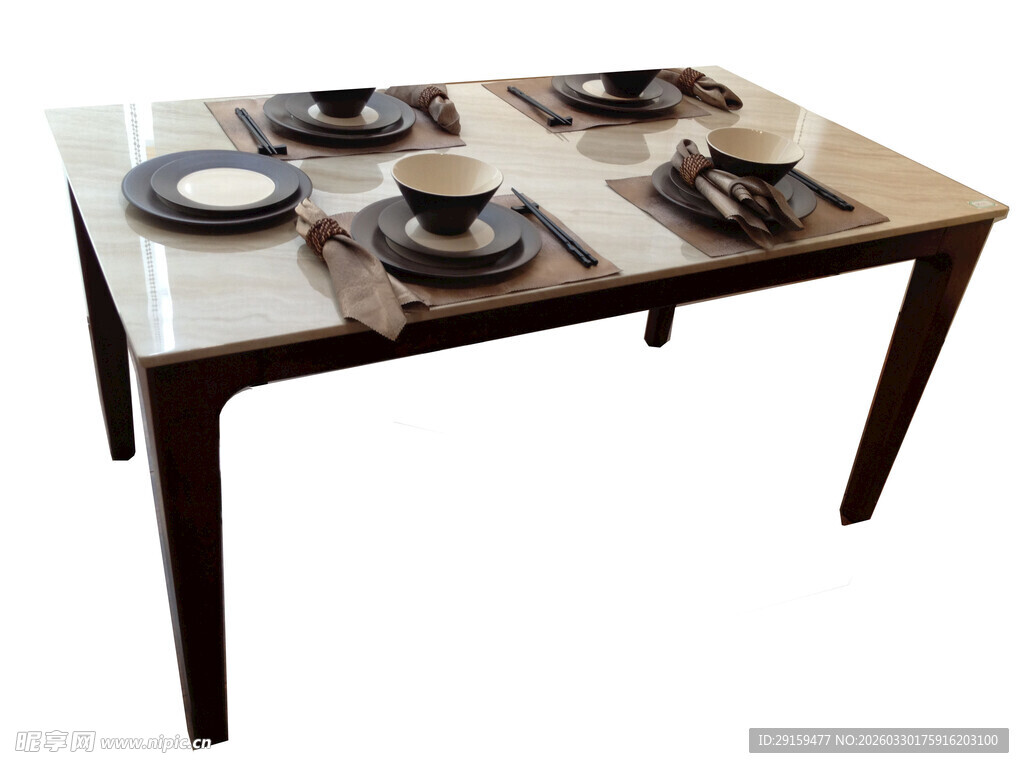 简约餐桌餐具摆放展示