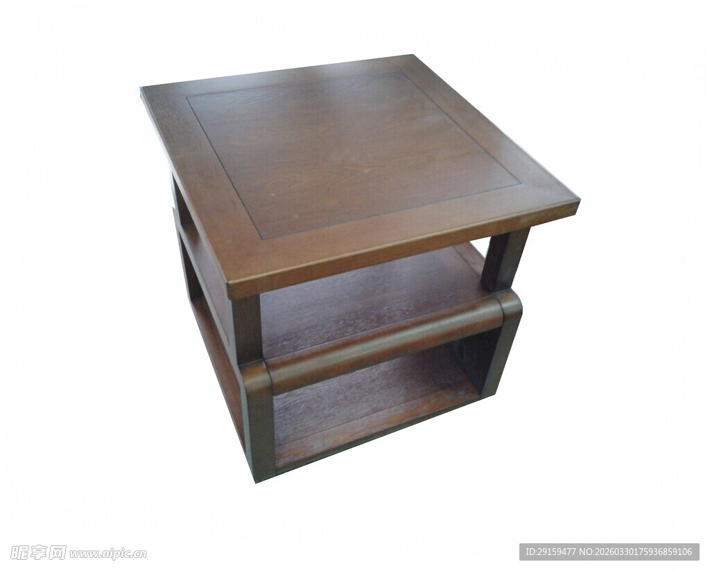 复古双层木质茶几