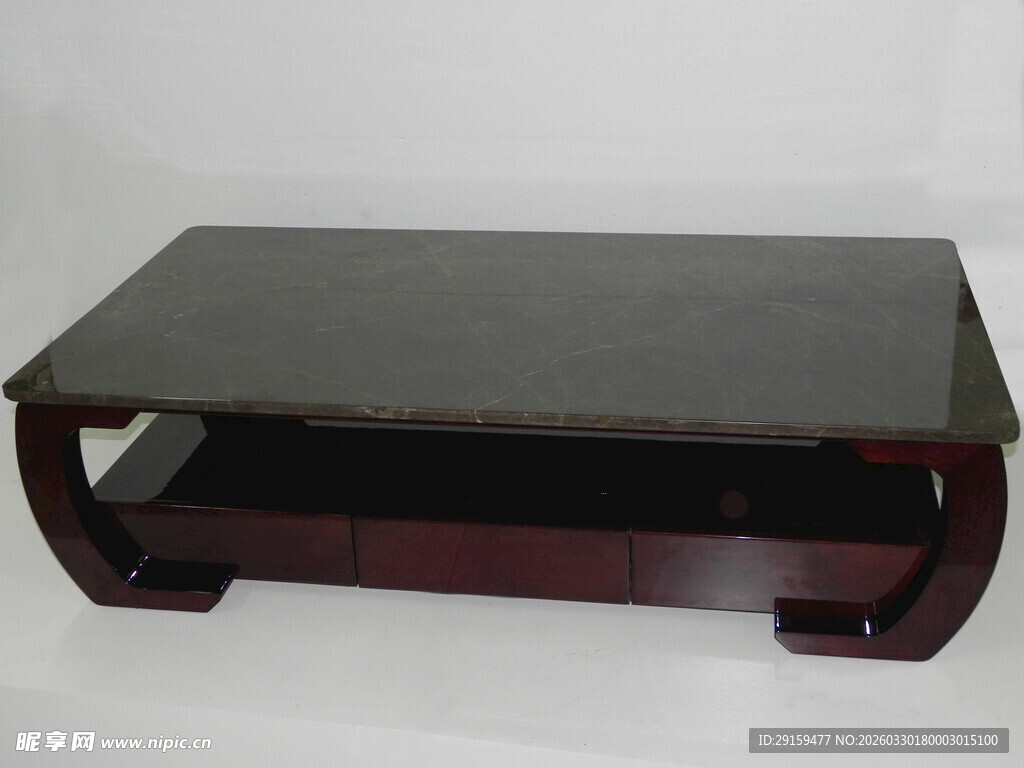 中式深色木质茶几