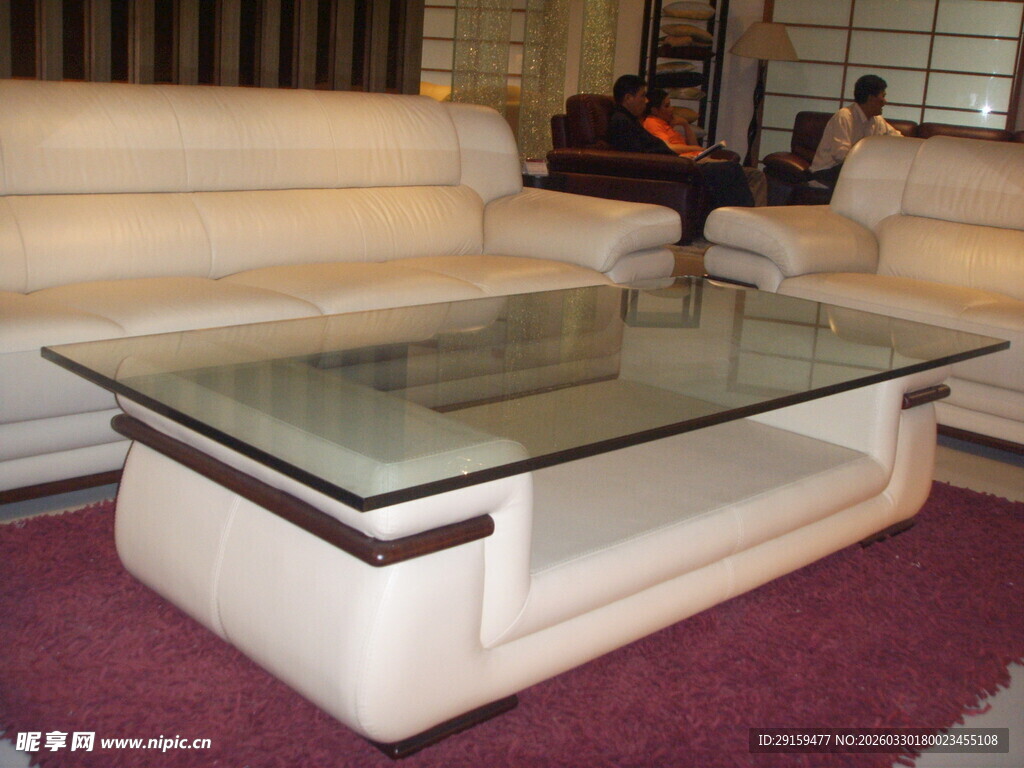 现代简约玻璃茶几沙发组合