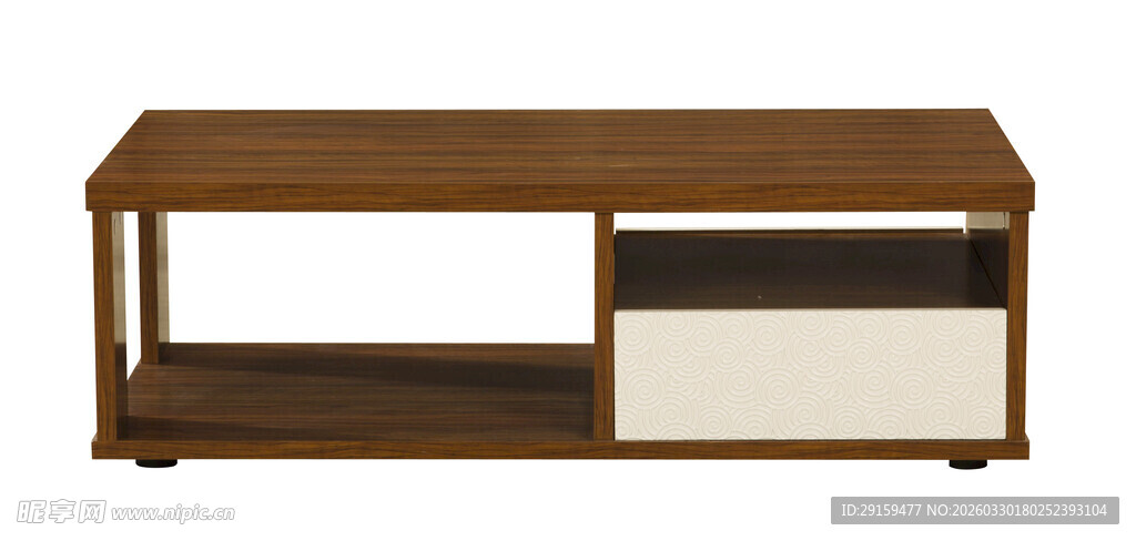 简约木质带抽屉茶几