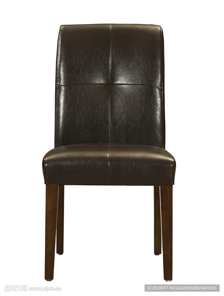 复古棕色皮革餐椅