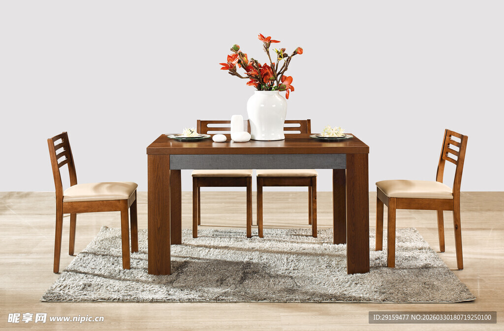 简约实木餐桌椅组合套装