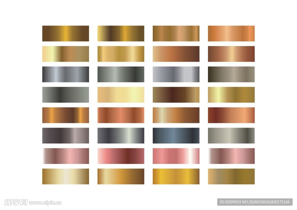 多样金属色渐变色卡