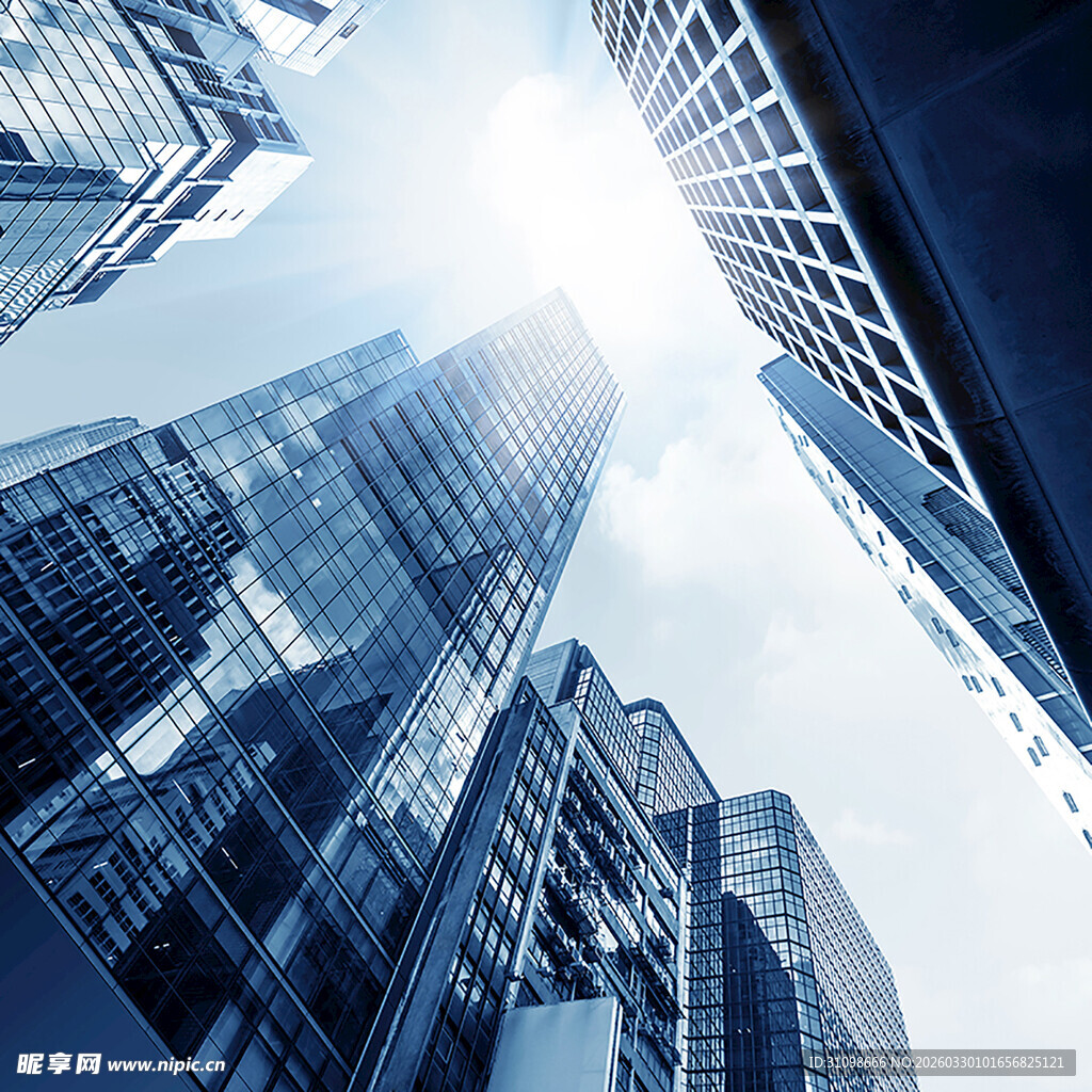 都市摩天大楼仰视景观