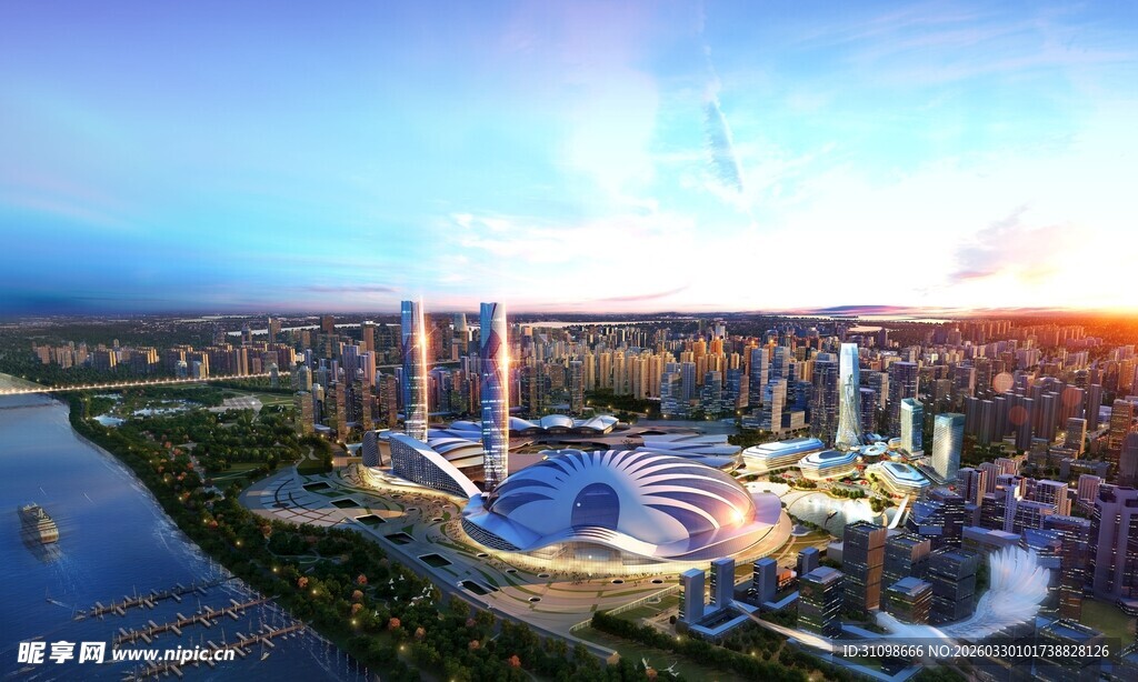 城市璀璨建筑景观