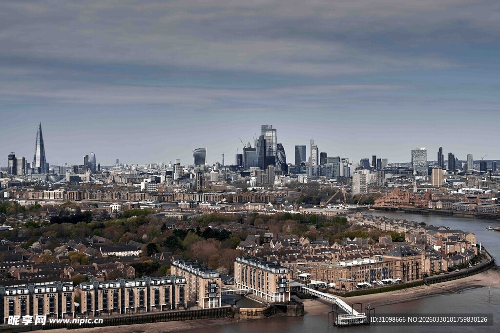 伦敦城市天际线俯瞰图
