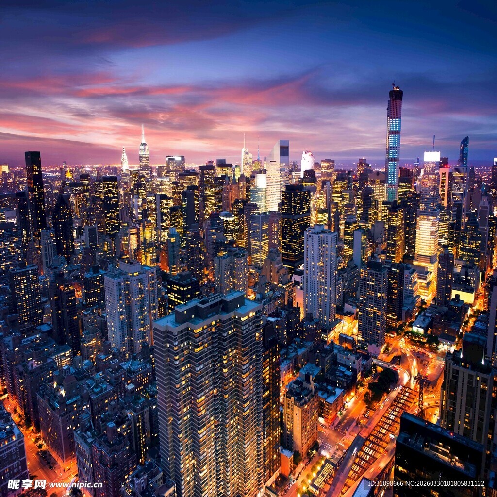 繁华都市璀璨夜景