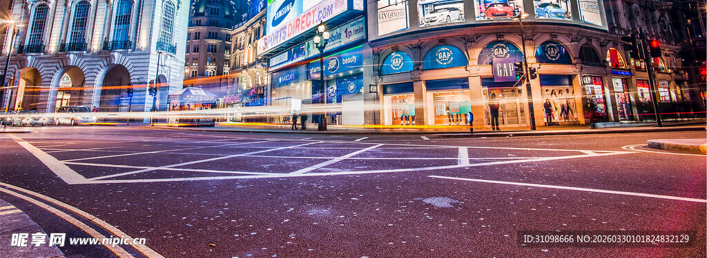 城市街道夜景建筑风光