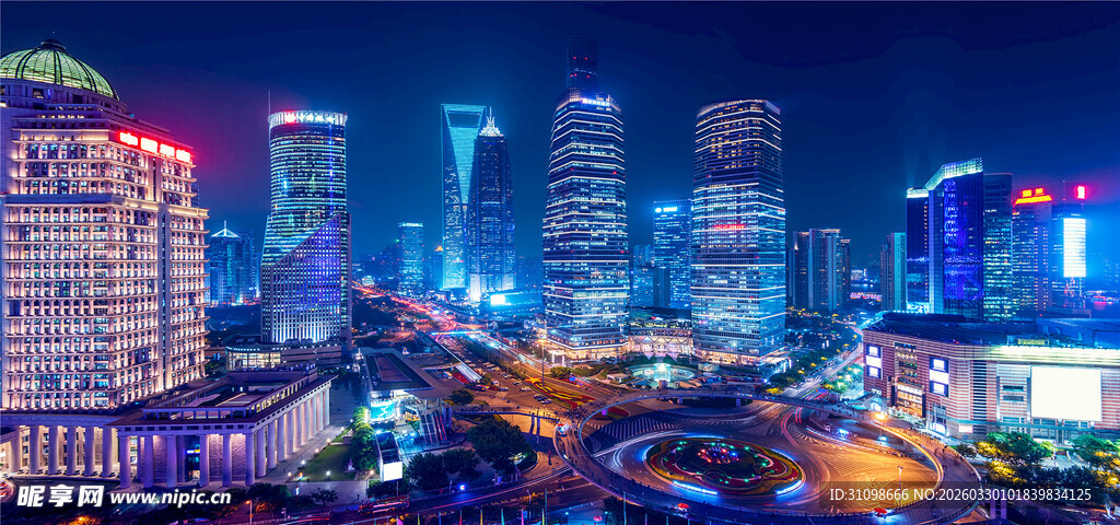 繁华都市夜景璀璨灯火