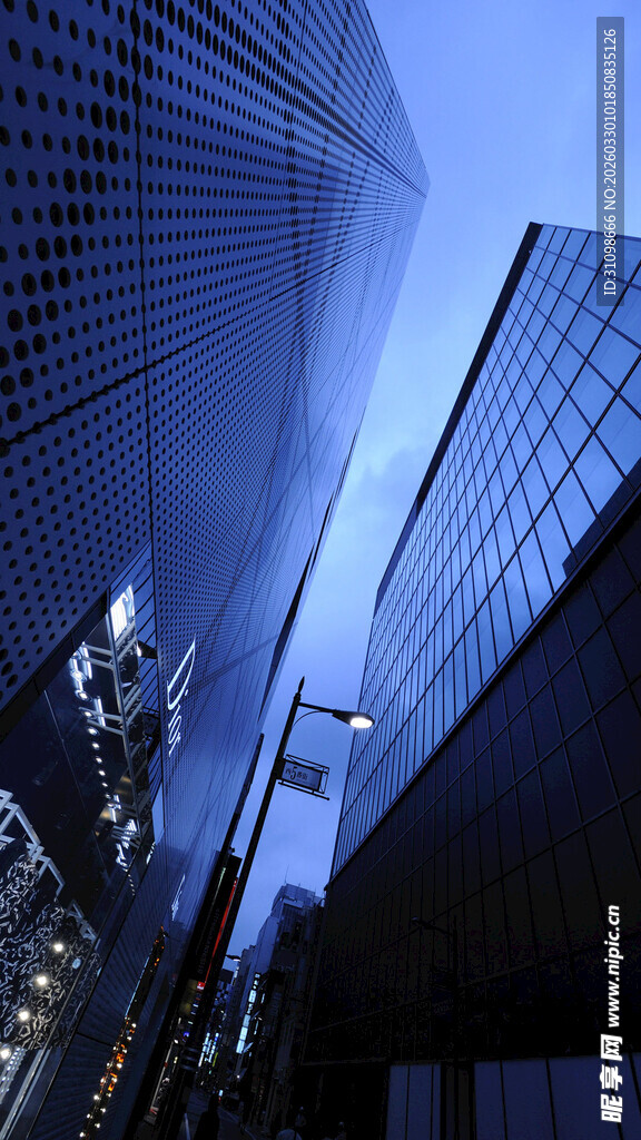 都市摩天大楼夜景