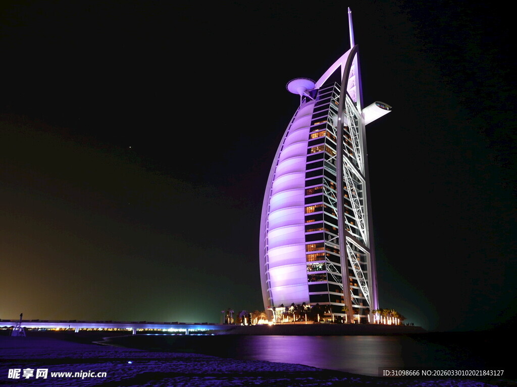 迪拜帆船酒店夜景