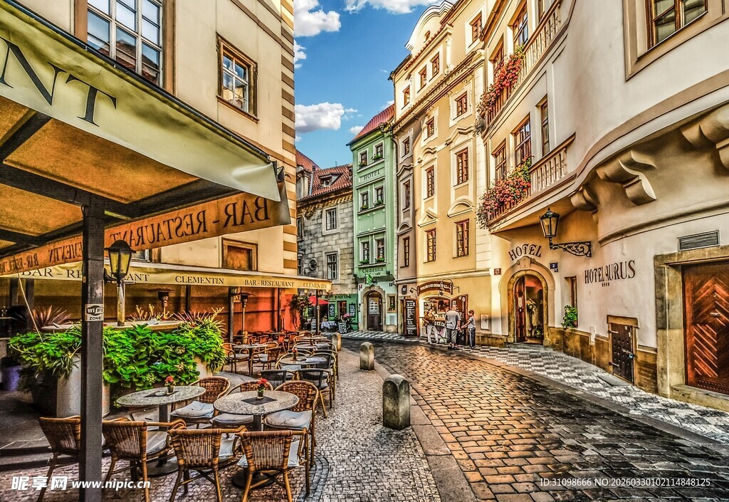 欧洲风情的浪漫街道