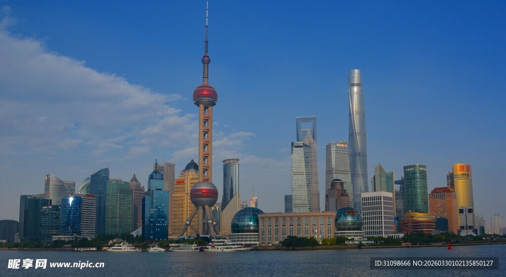 上海外滩璀璨城市天际线