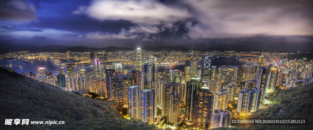 璀璨都市夜景俯瞰图
