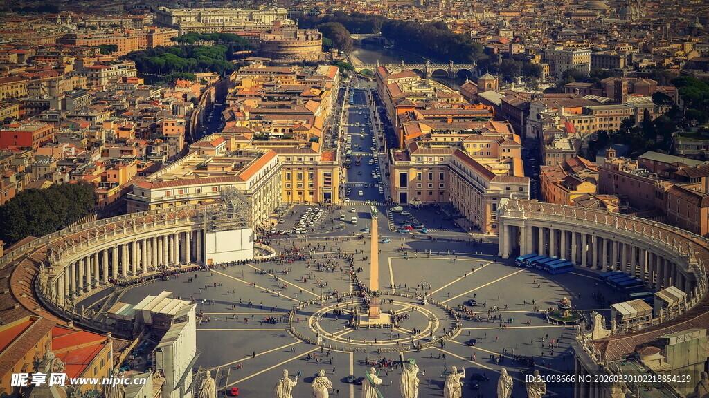 梵蒂冈圣彼得广场俯瞰