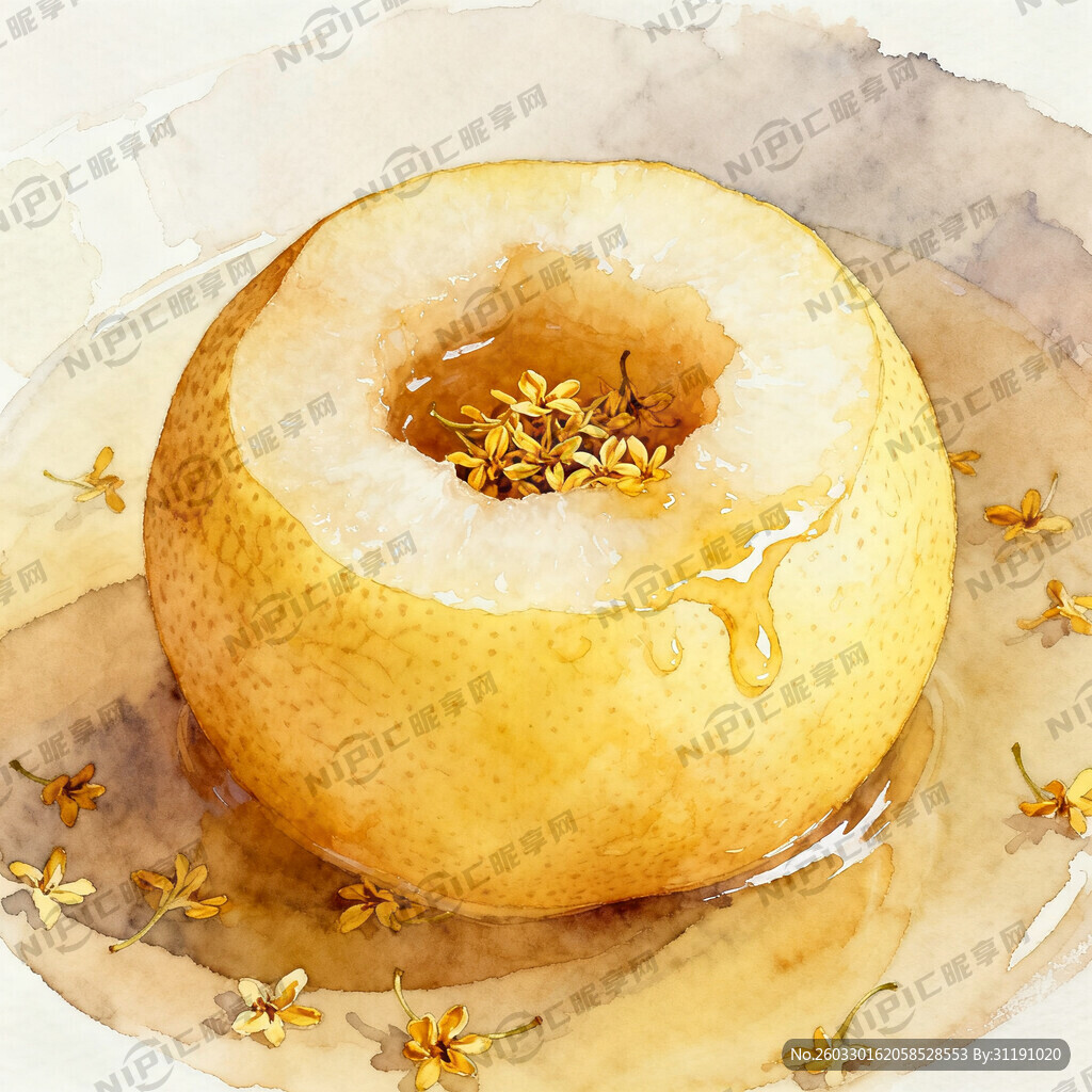 生产一张桂花炖雪梨的图片