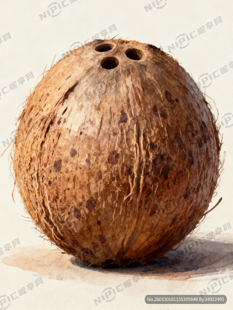 椰子正面图 生成3D手绘效果